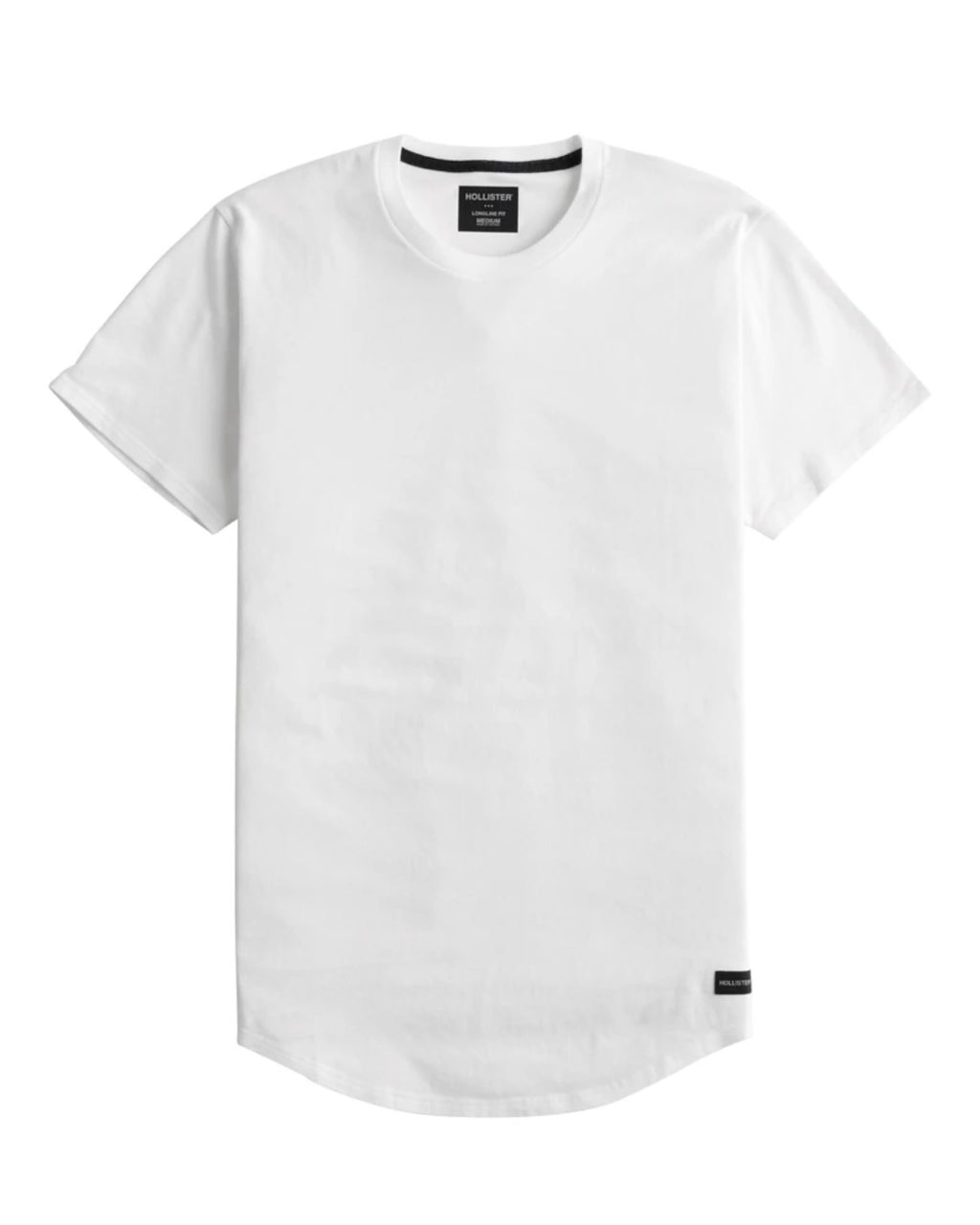 T-shirt ras du cou long à ourlet arrondi