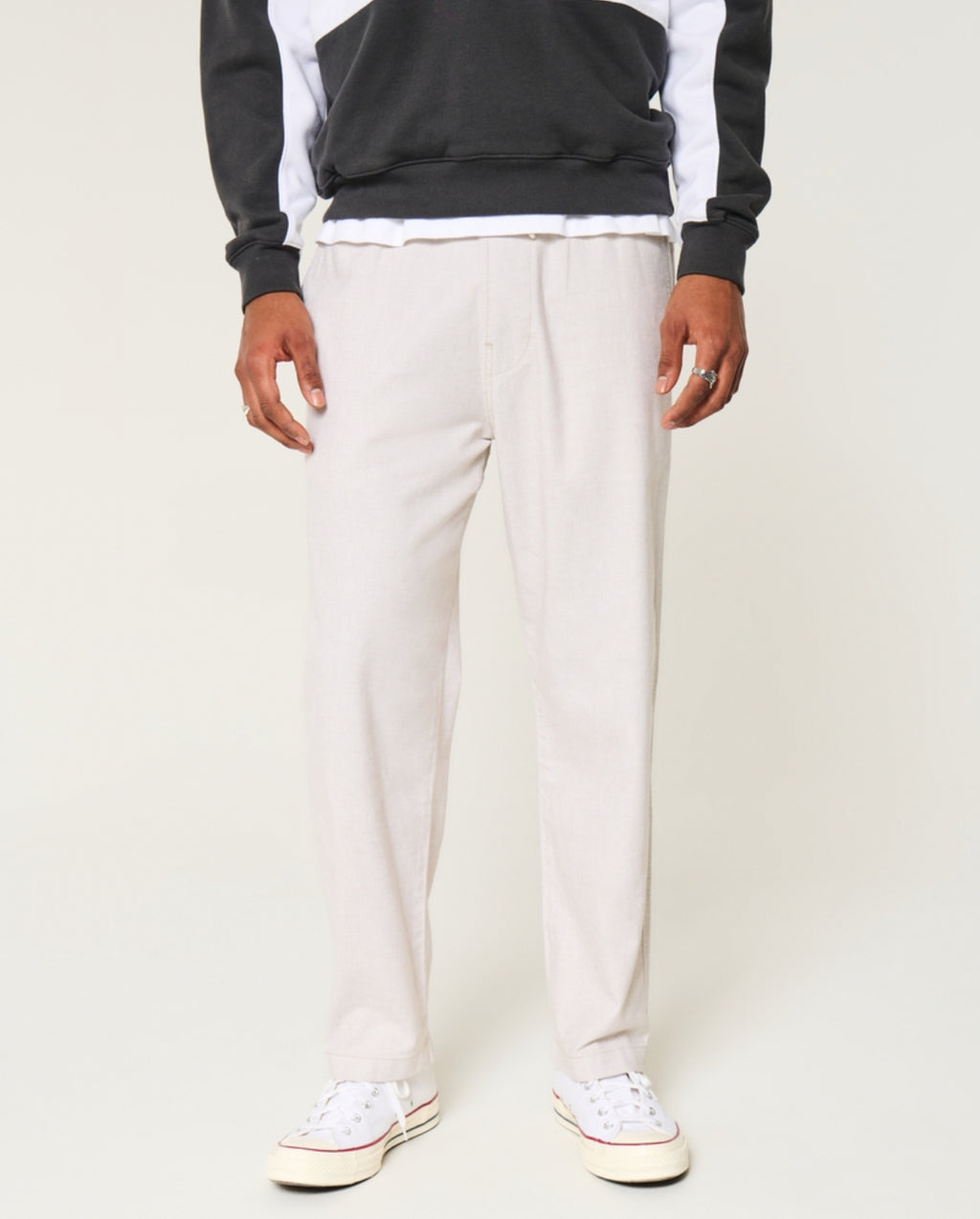 Pantalon ample à enfiler en lin mélangé