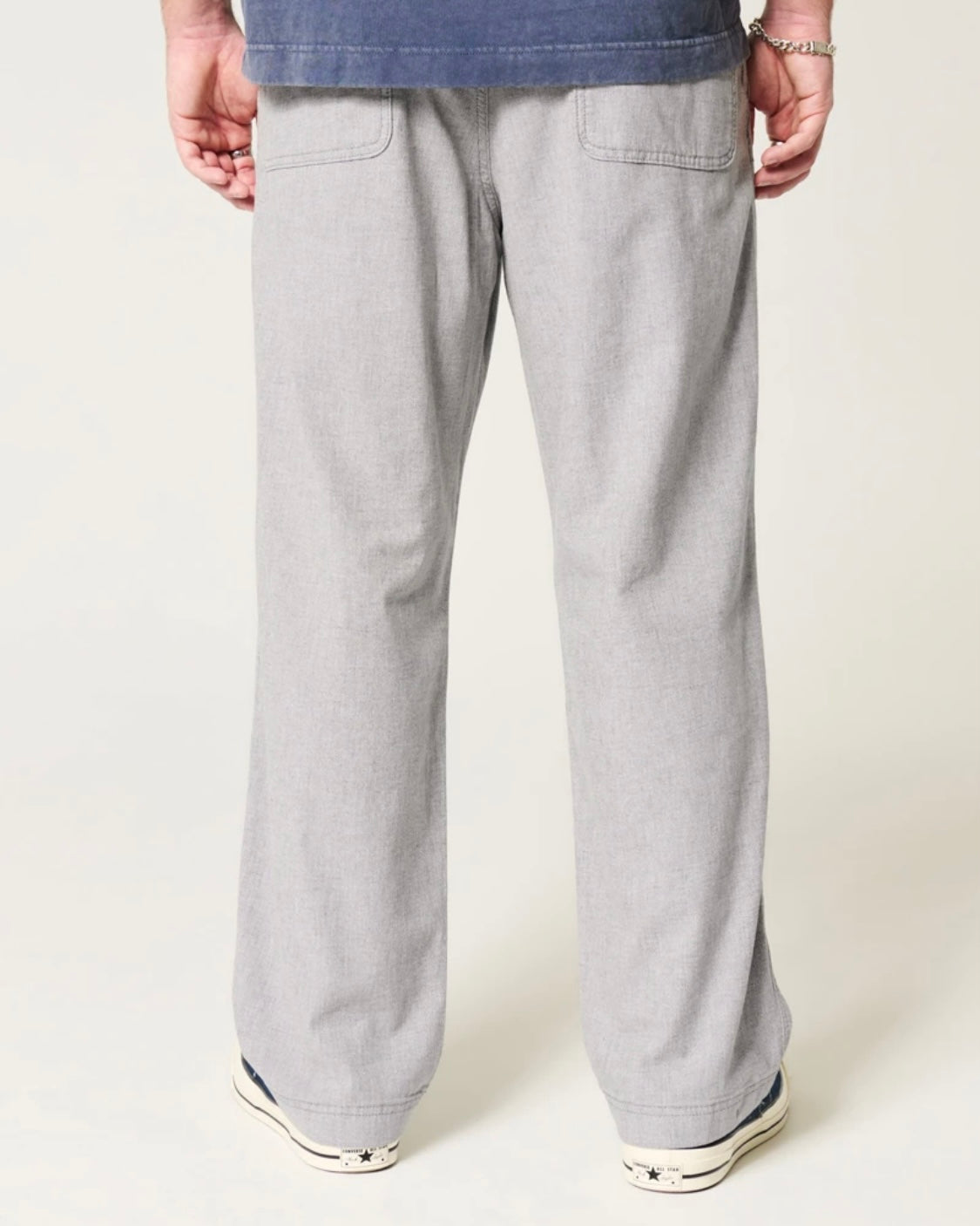 Pantalon ample à taille flexible en mélange de lin