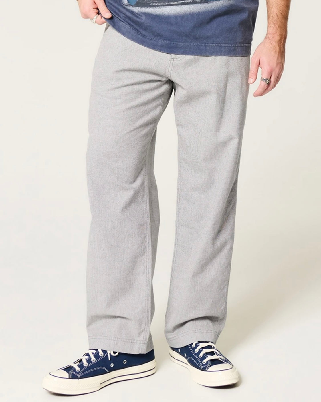 Pantalon ample à taille flexible en mélange de lin