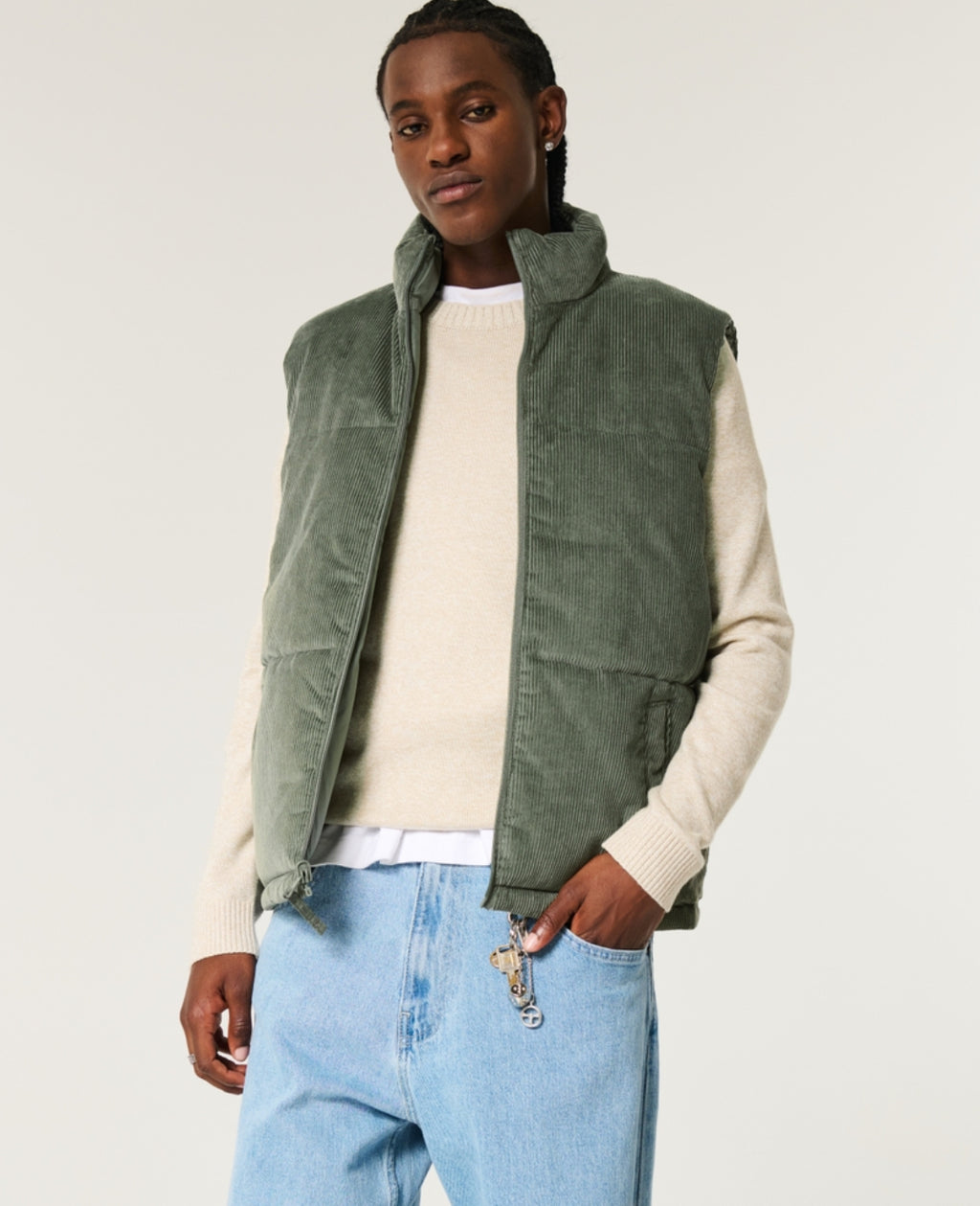 Gillet réversible en velours côtelé
