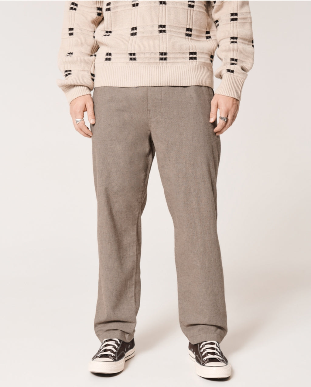 Pantalon ample à enfiler en lin mélangé