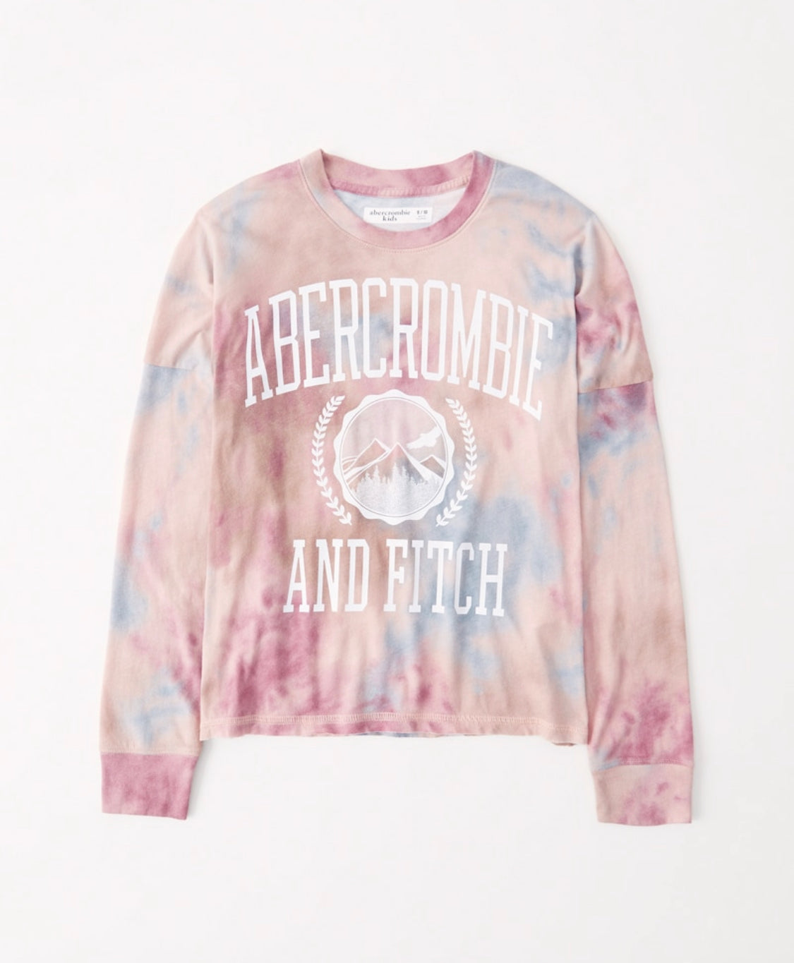 T-shirt oversize effet tie-dye à manches longues et logo