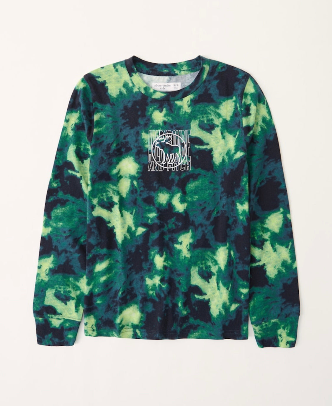 T-shirt à manches longues et logo avec imprimé tie-dye