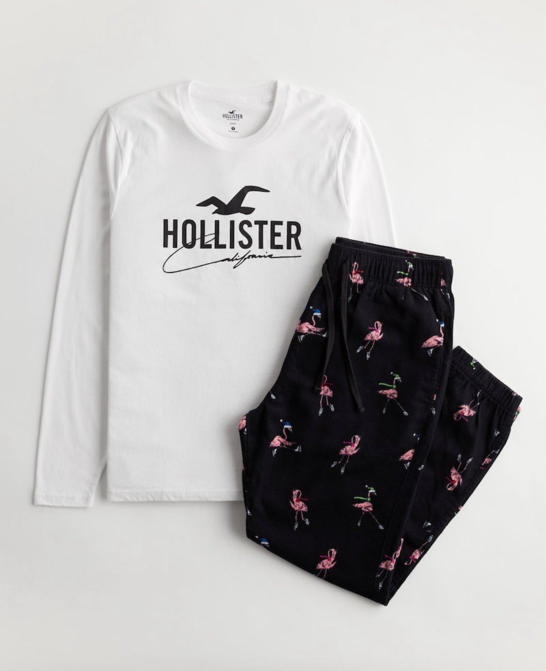 Ensemble T-shirt graphique à manches longues et jogging en flanelle