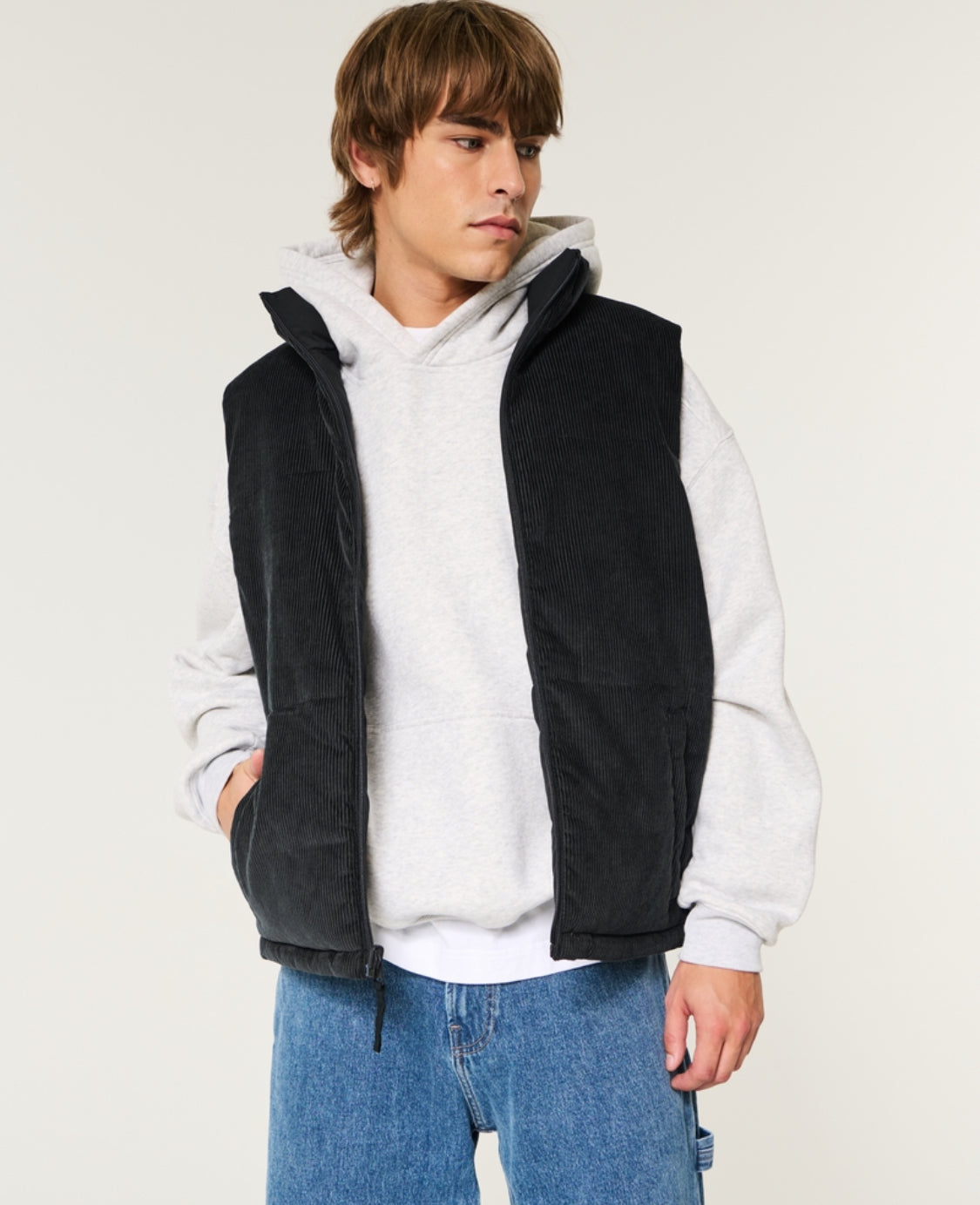 Gillet réversible en velours côtelé