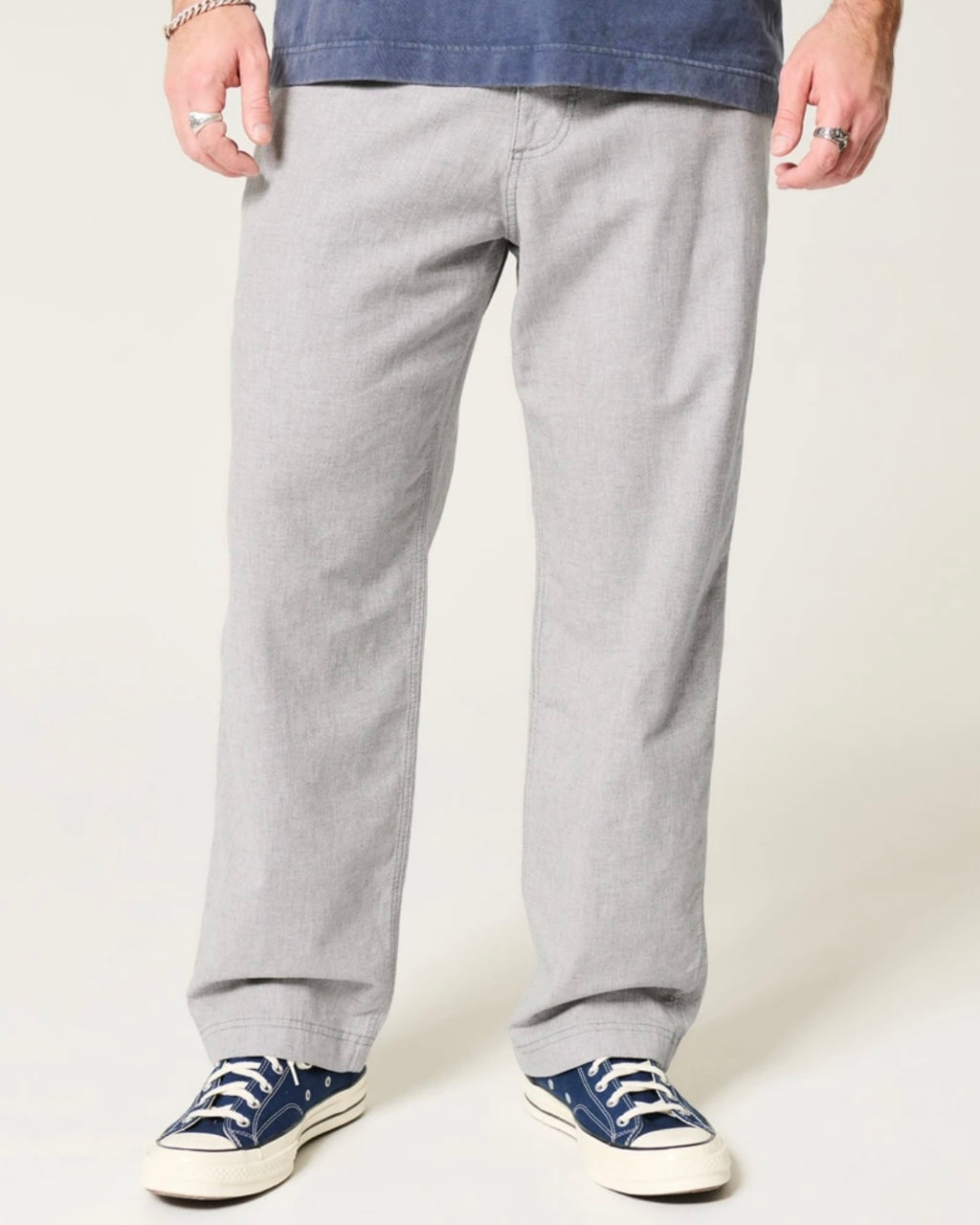 Pantalon ample à taille flexible en mélange de lin