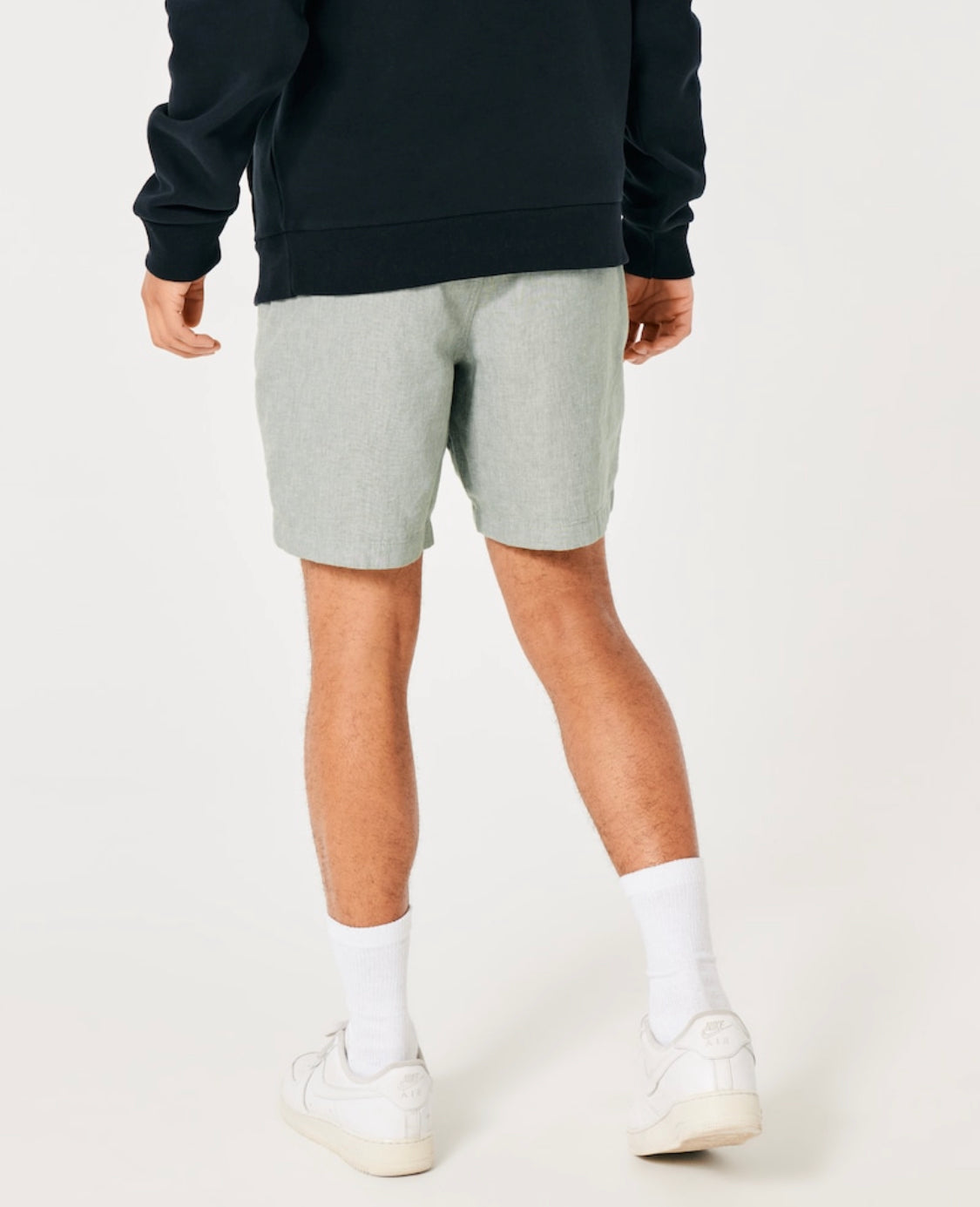 Short à enfiler mi-cuisse en mélange de lin