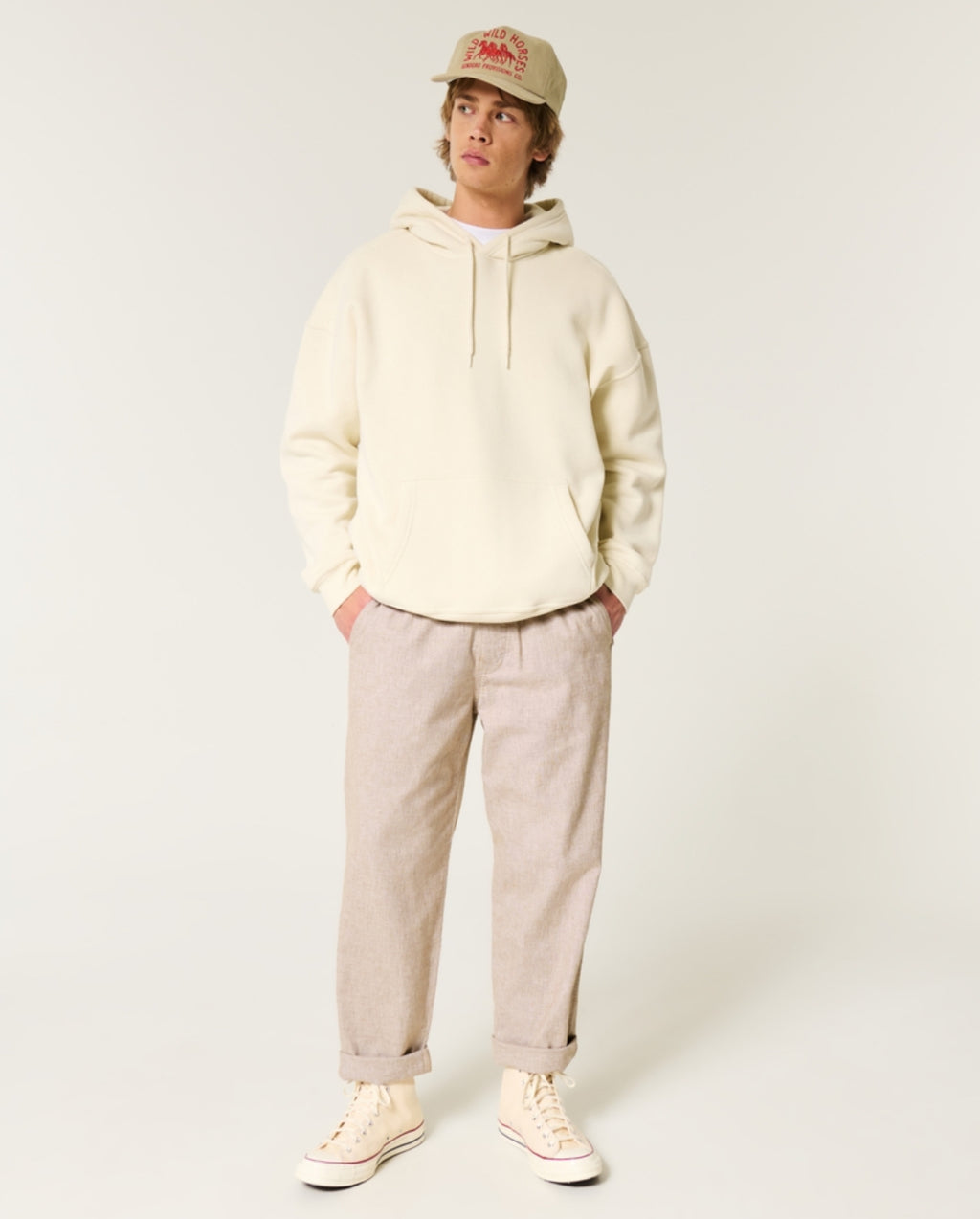 Pantalon ample à enfiler en lin mélangé