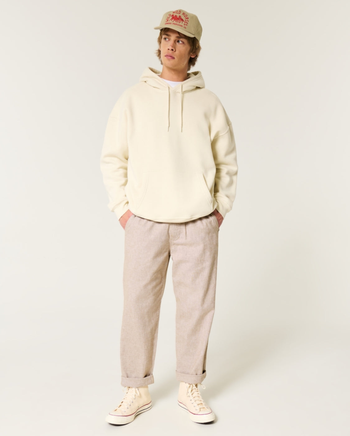 Pantalon ample à enfiler en lin mélangé