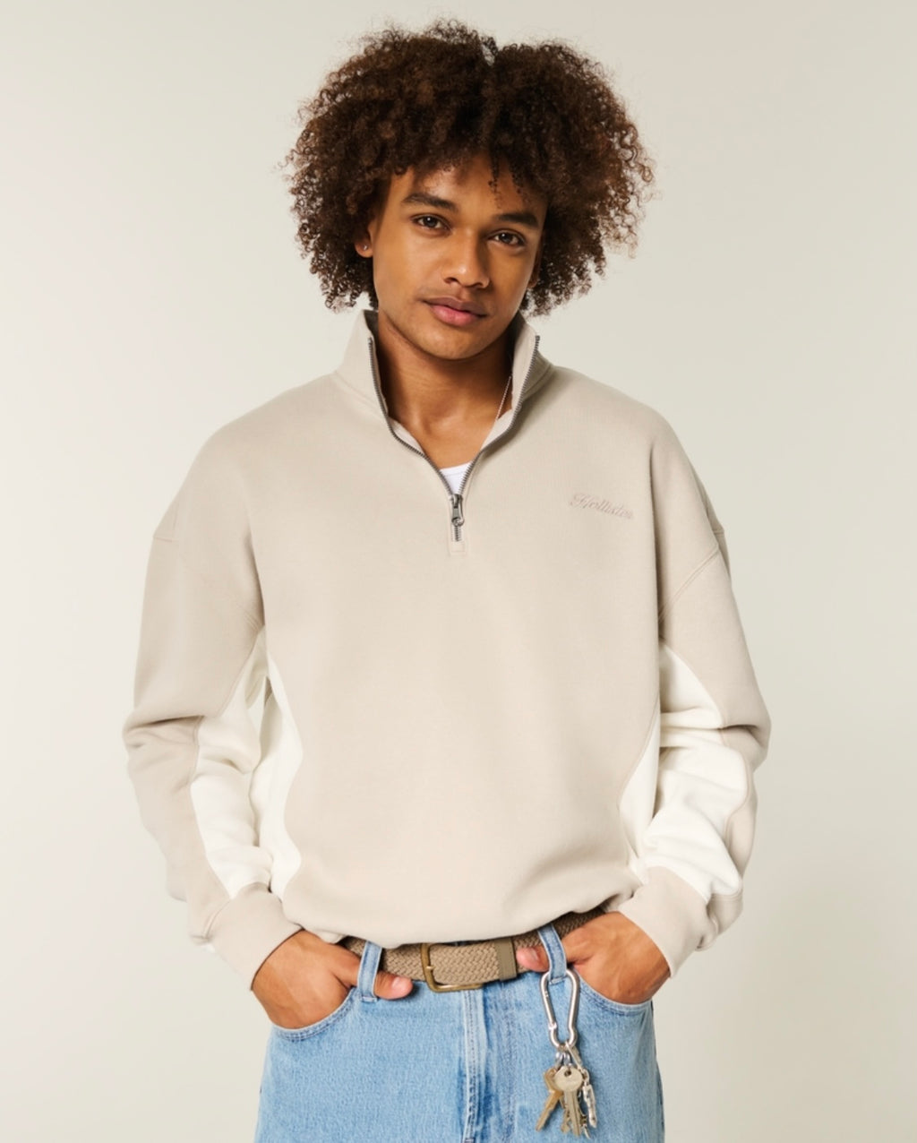 Sweat à logo Boxy et fermeture éclair quart de longueur