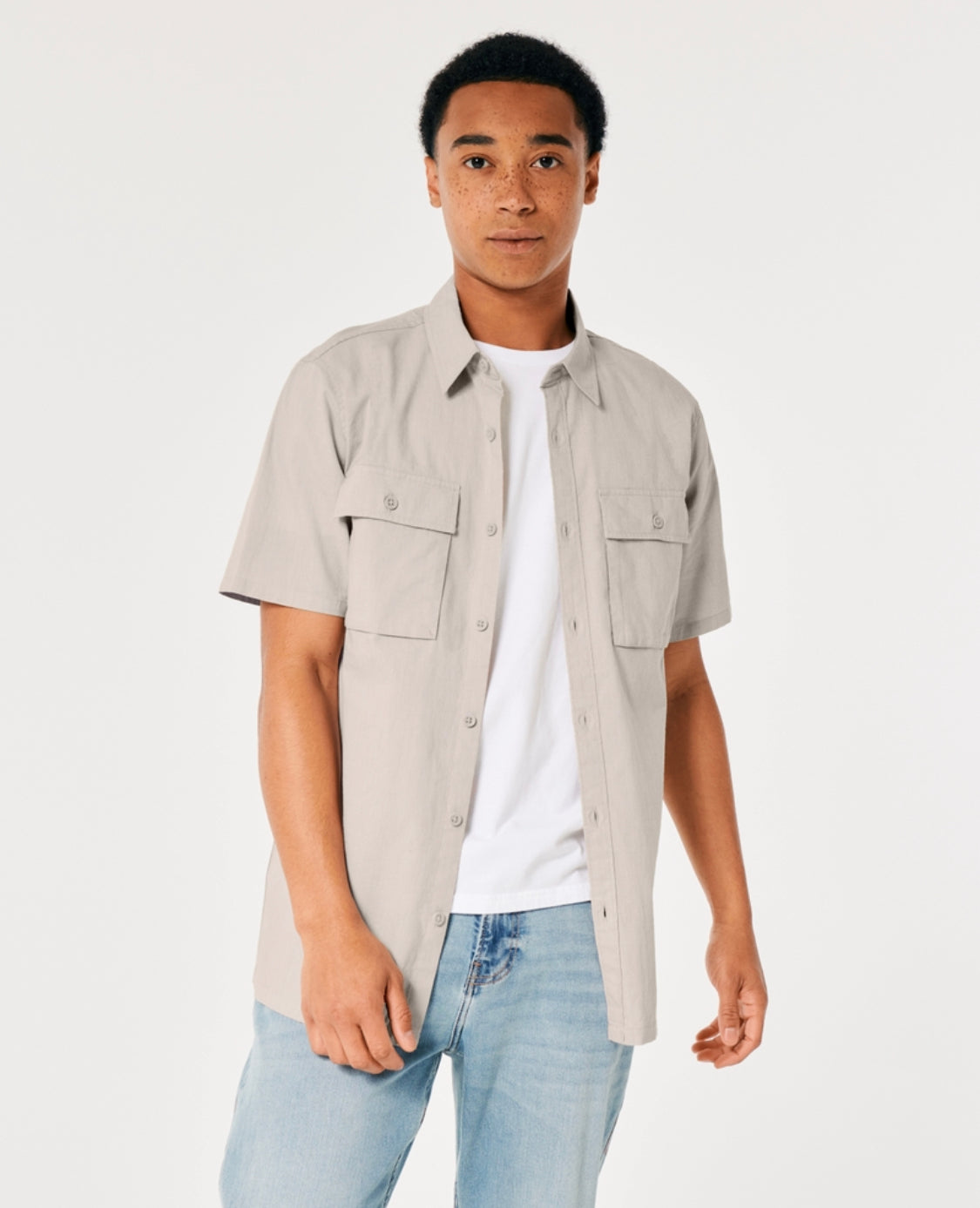 Chemise boutonnée décontractée à manches courtes