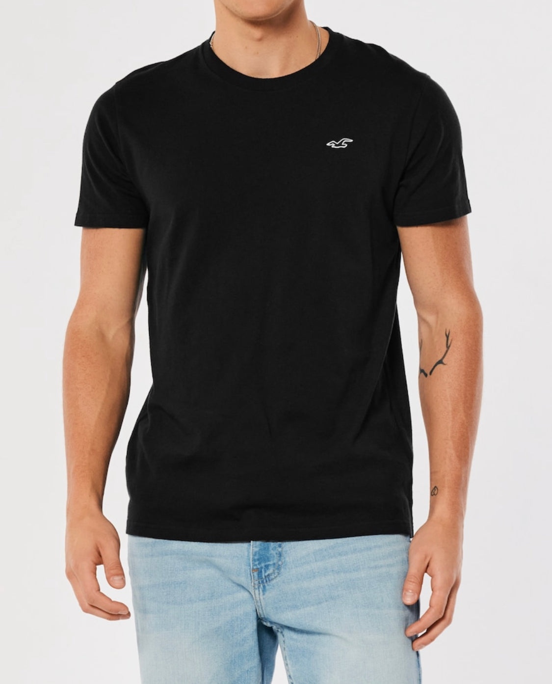 T-shirt ras du cou à emblème Noir