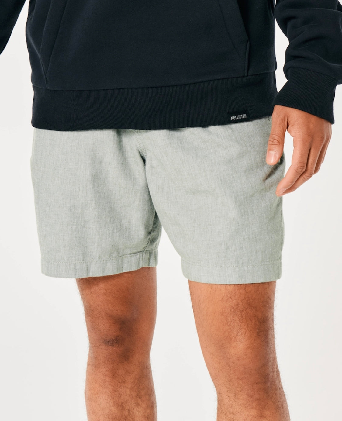 Short à enfiler mi-cuisse en mélange de lin