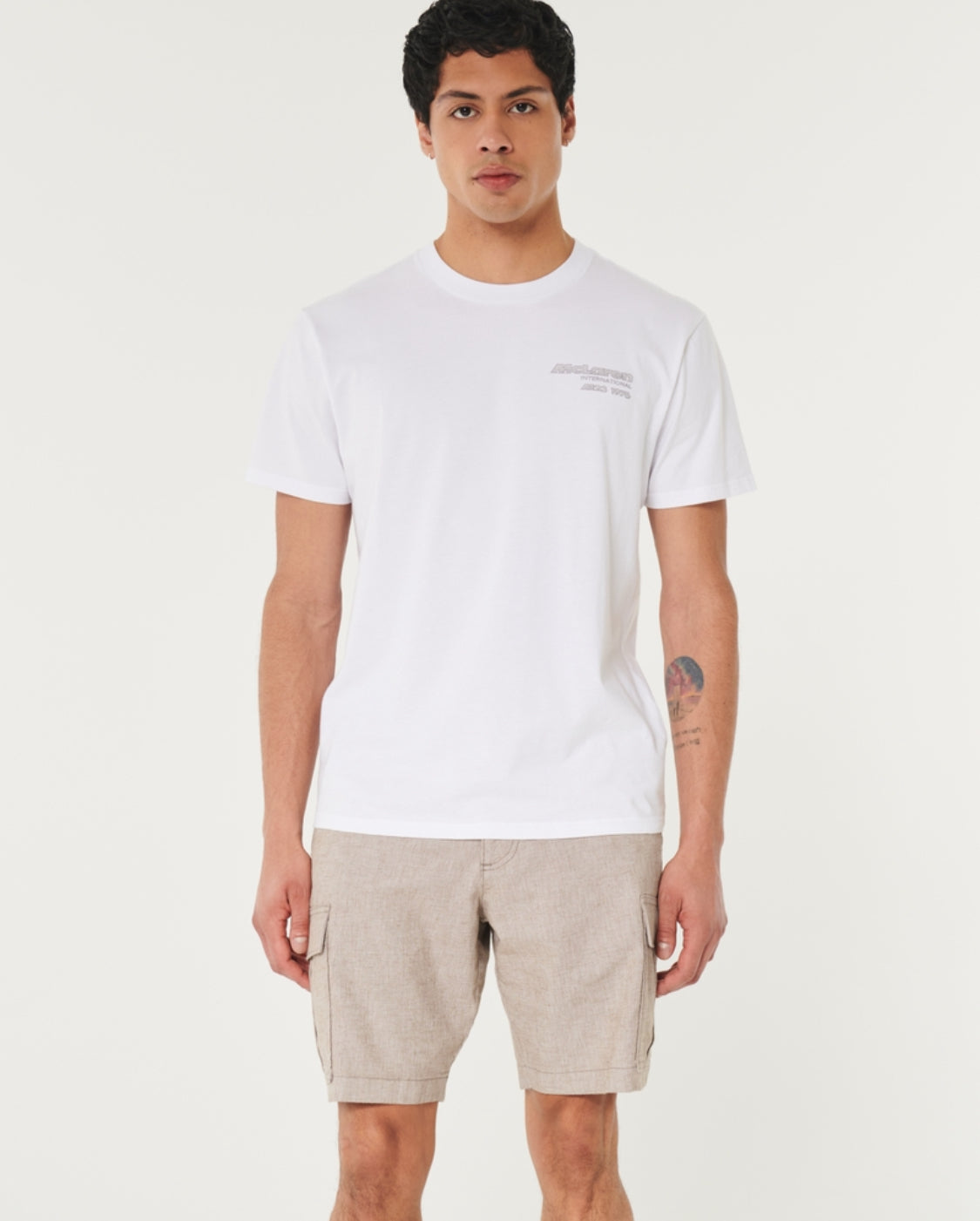 Short à enfiler mi-cuisse en mélange de lin