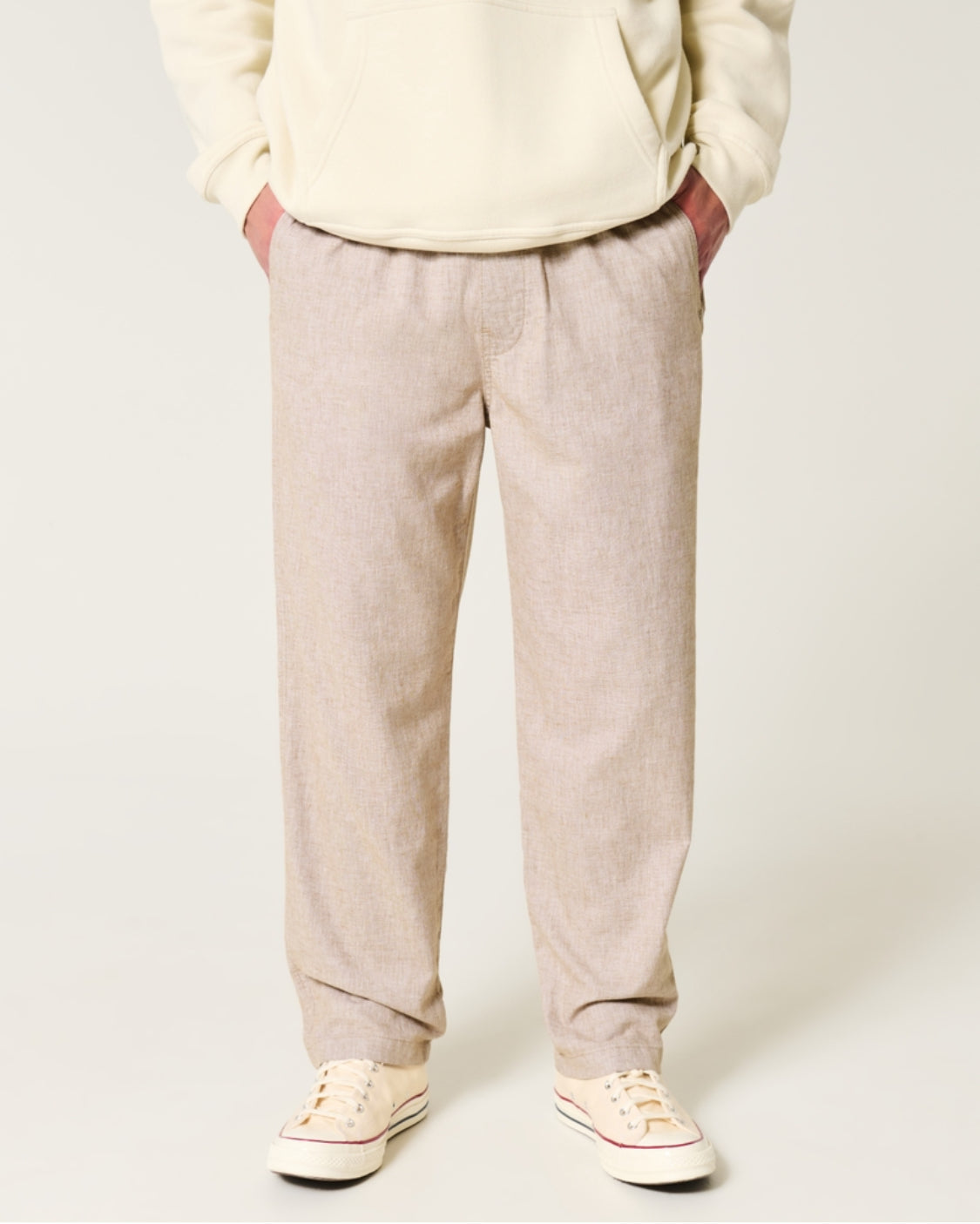 Pantalon ample à enfiler en lin mélangé