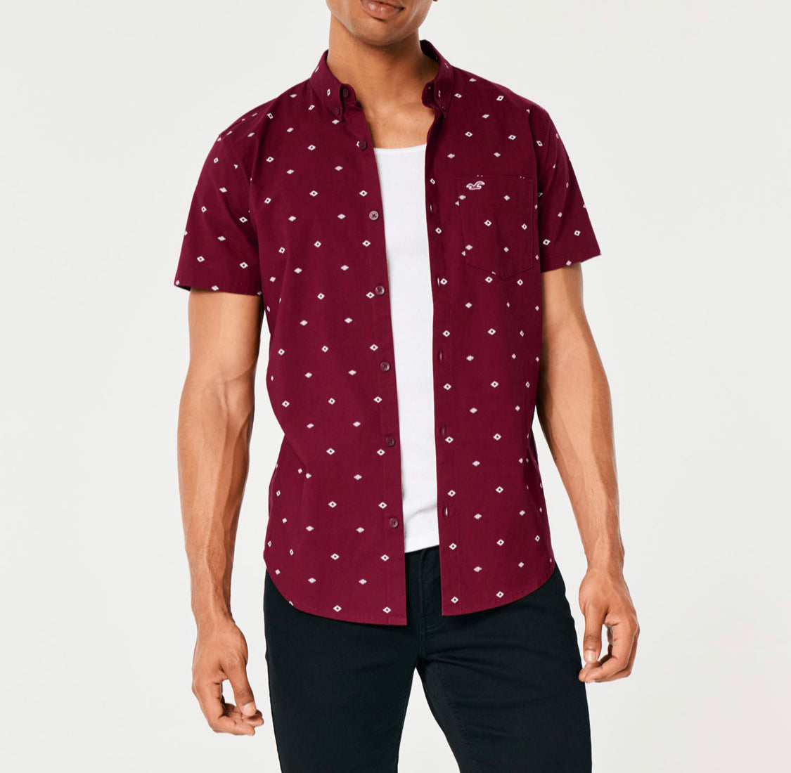 Chemise boutonnée décontractée à manches courtes