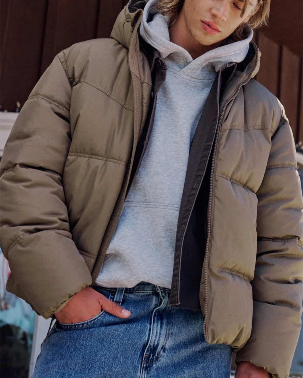 Doudoune doublée en fausse fourrure