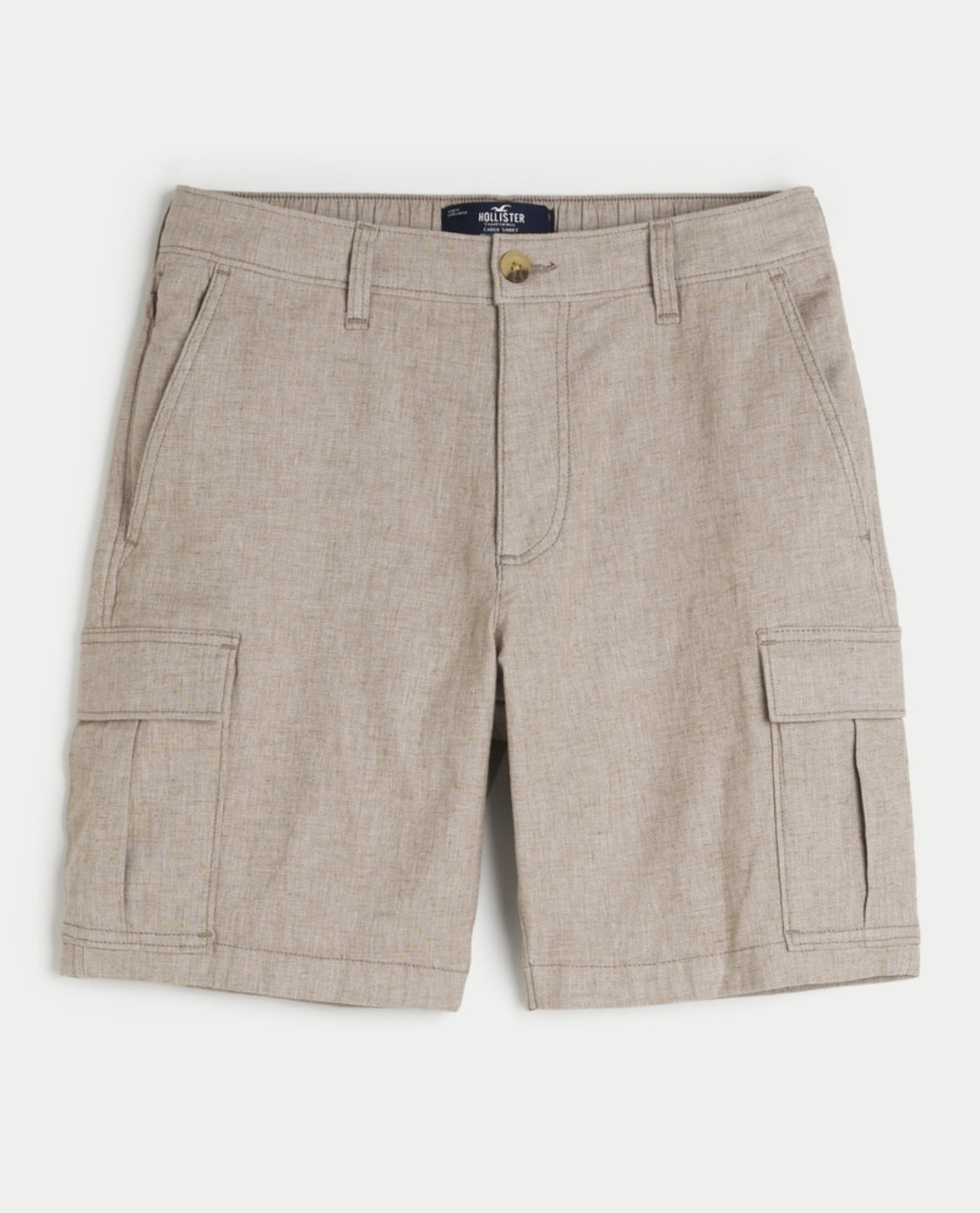 Short à enfiler mi-cuisse en mélange de lin