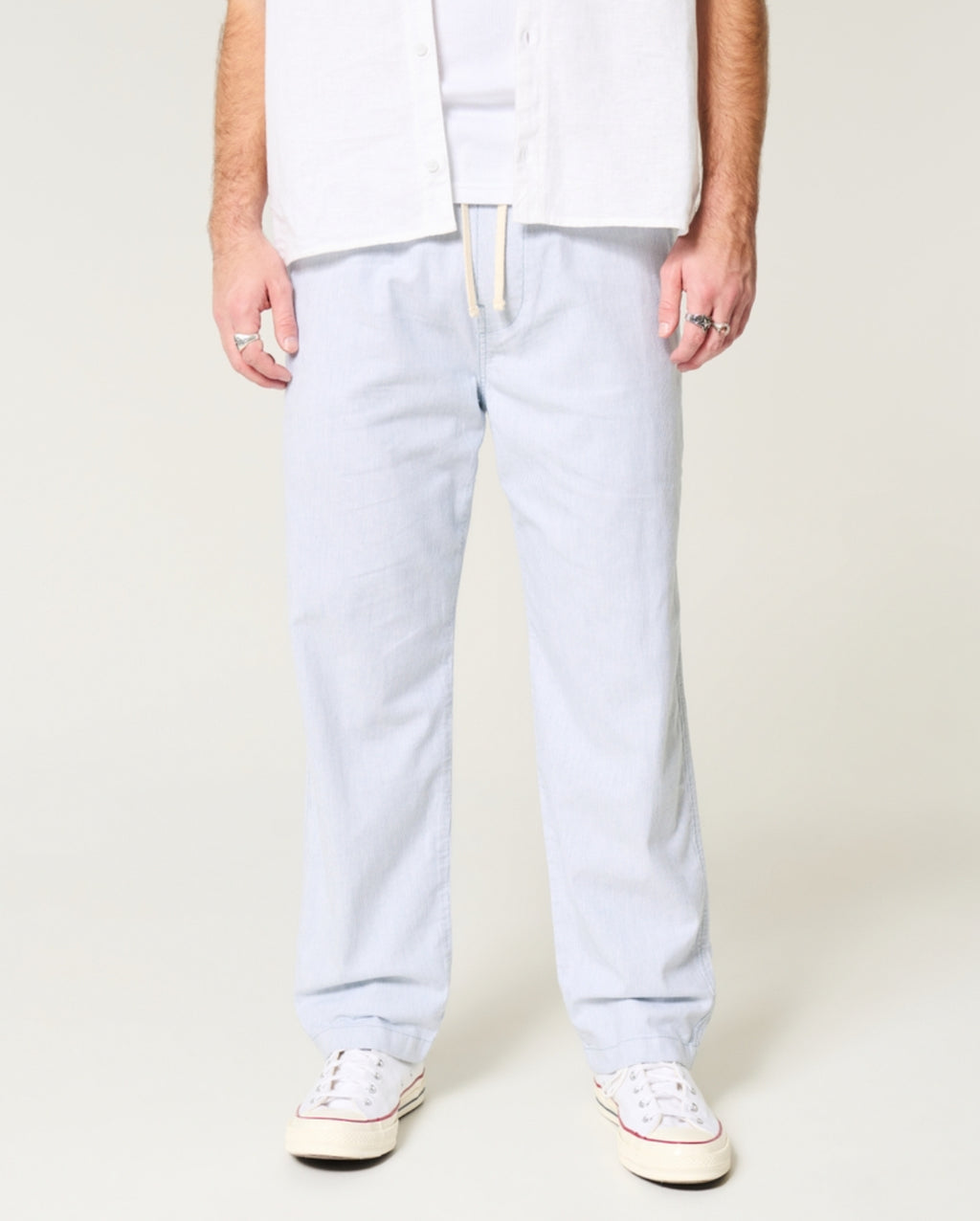 Pantalon ample à enfiler en lin mélangé