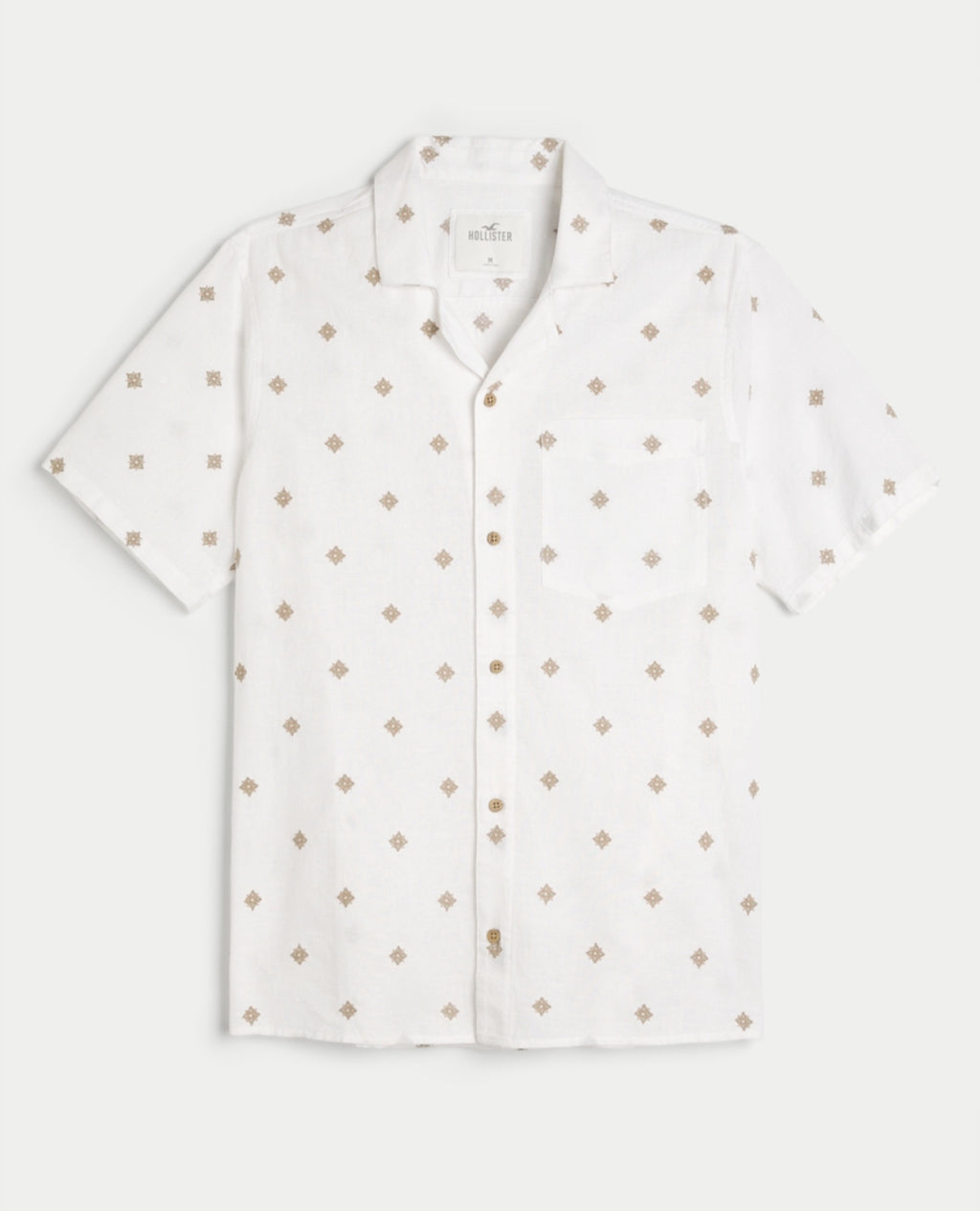 Chemise à manches courtes à motif brodé