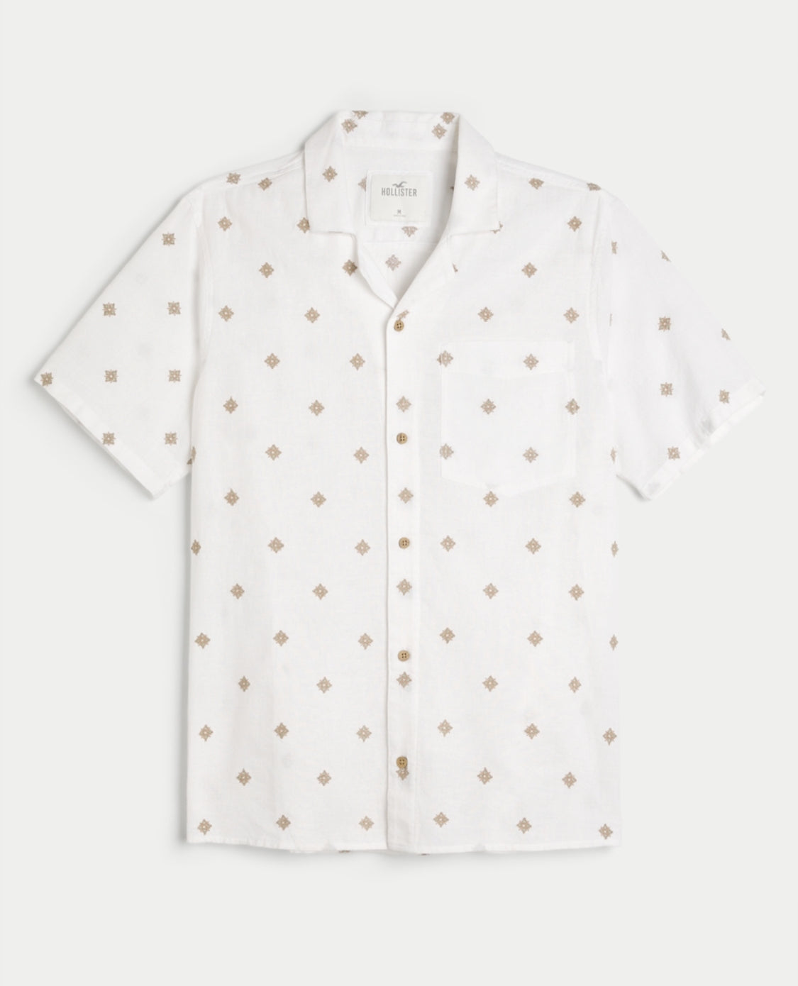 Chemise à manches courtes à motif brodé