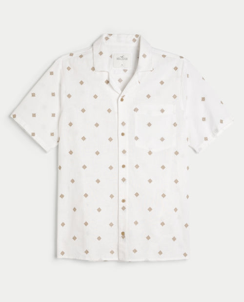 Chemise à manches courtes à motif brodé