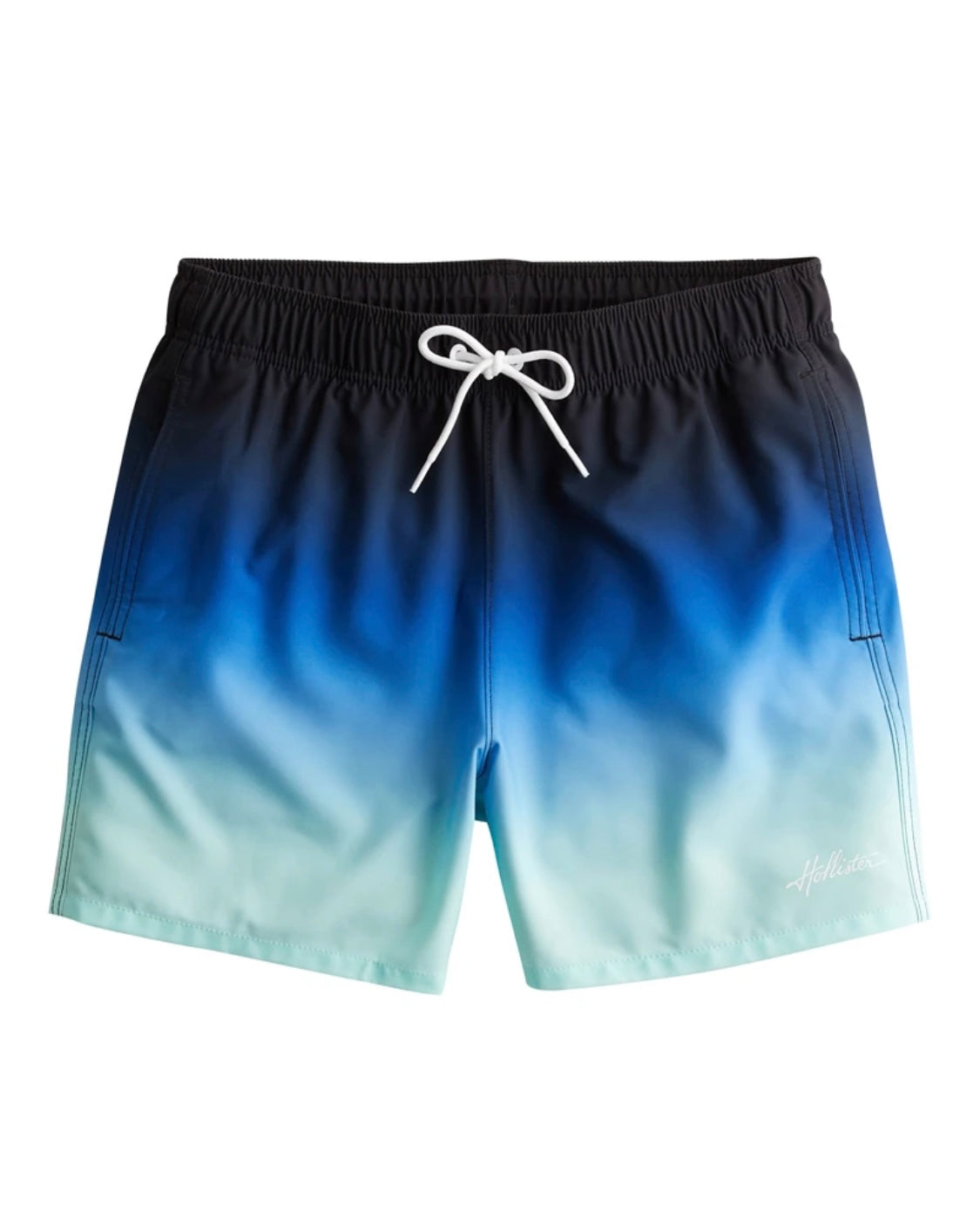 Short de bain style volley en tissu gaufré longueur mi-cuisse