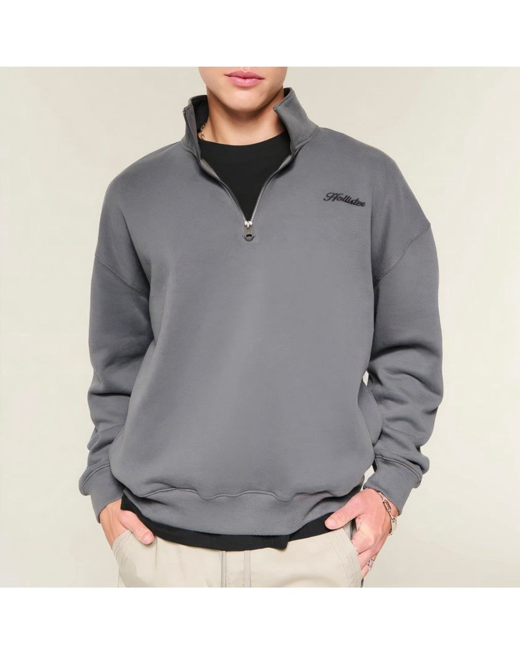 Sweat à logo Boxy et fermeture éclair quart de longueur
