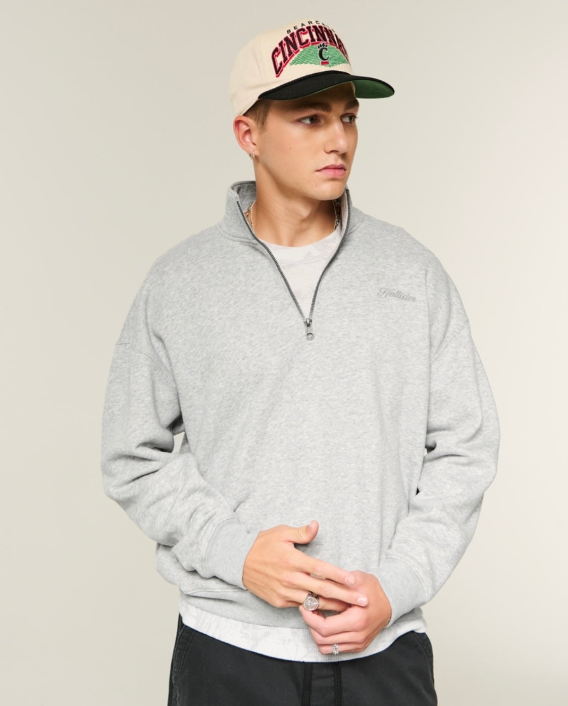 Sweat à logo Boxy et fermeture éclair quart de longueur