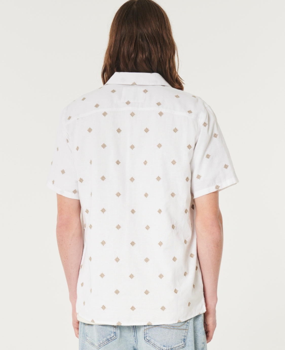 Chemise à manches courtes à motif brodé