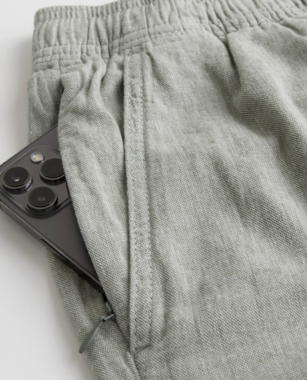 Short à enfiler mi-cuisse en mélange de lin