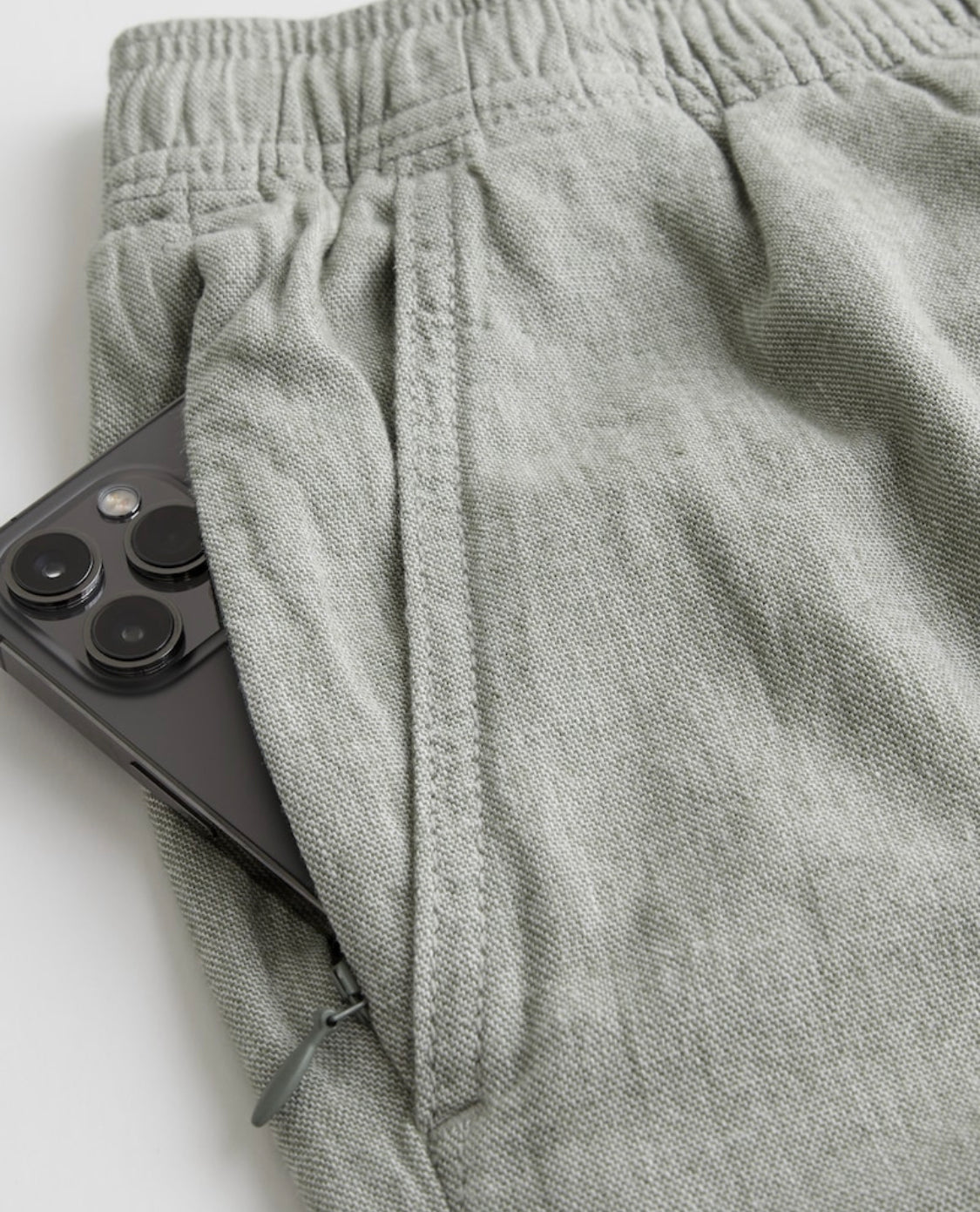 Short à enfiler mi-cuisse en mélange de lin