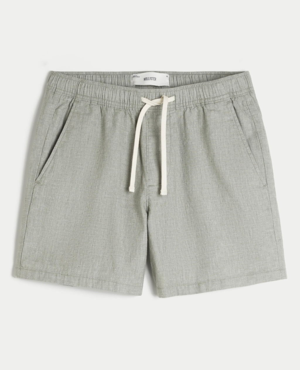 Short à enfiler mi-cuisse en mélange de lin
