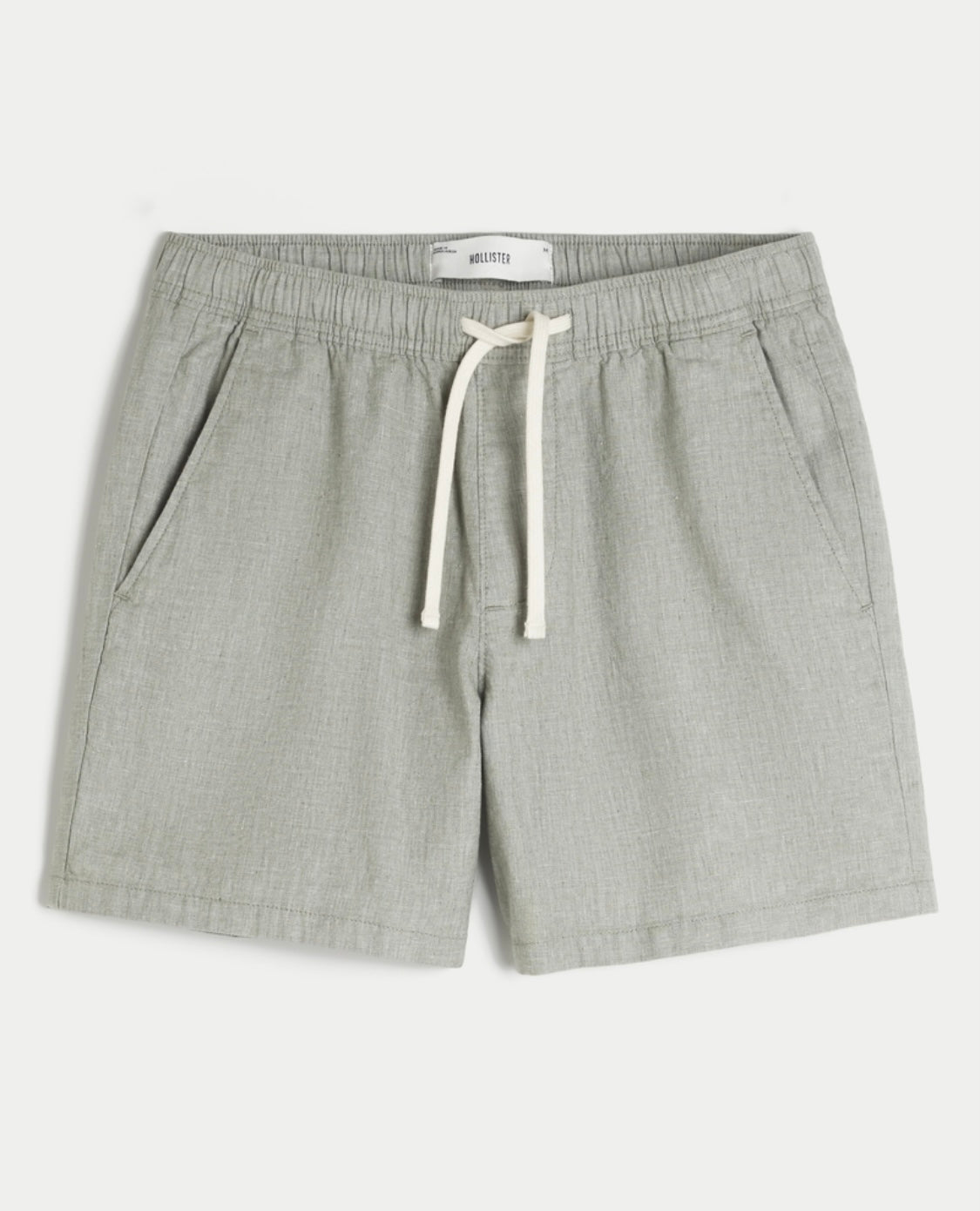 Short à enfiler mi-cuisse en mélange de lin