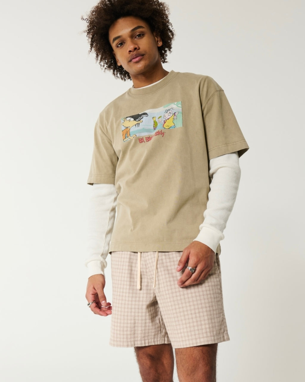 Short à enfiler mi-cuisse en mélange de lin