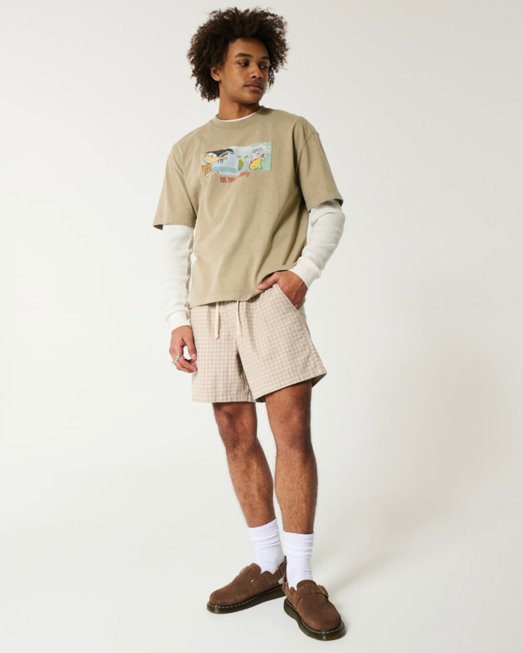 Short à enfiler mi-cuisse en mélange de lin