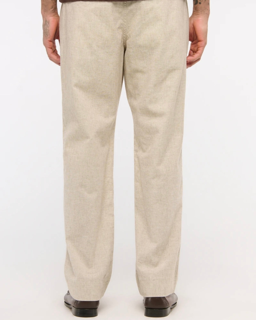 Pantalon ample à enfiler en lin mélangé A&F