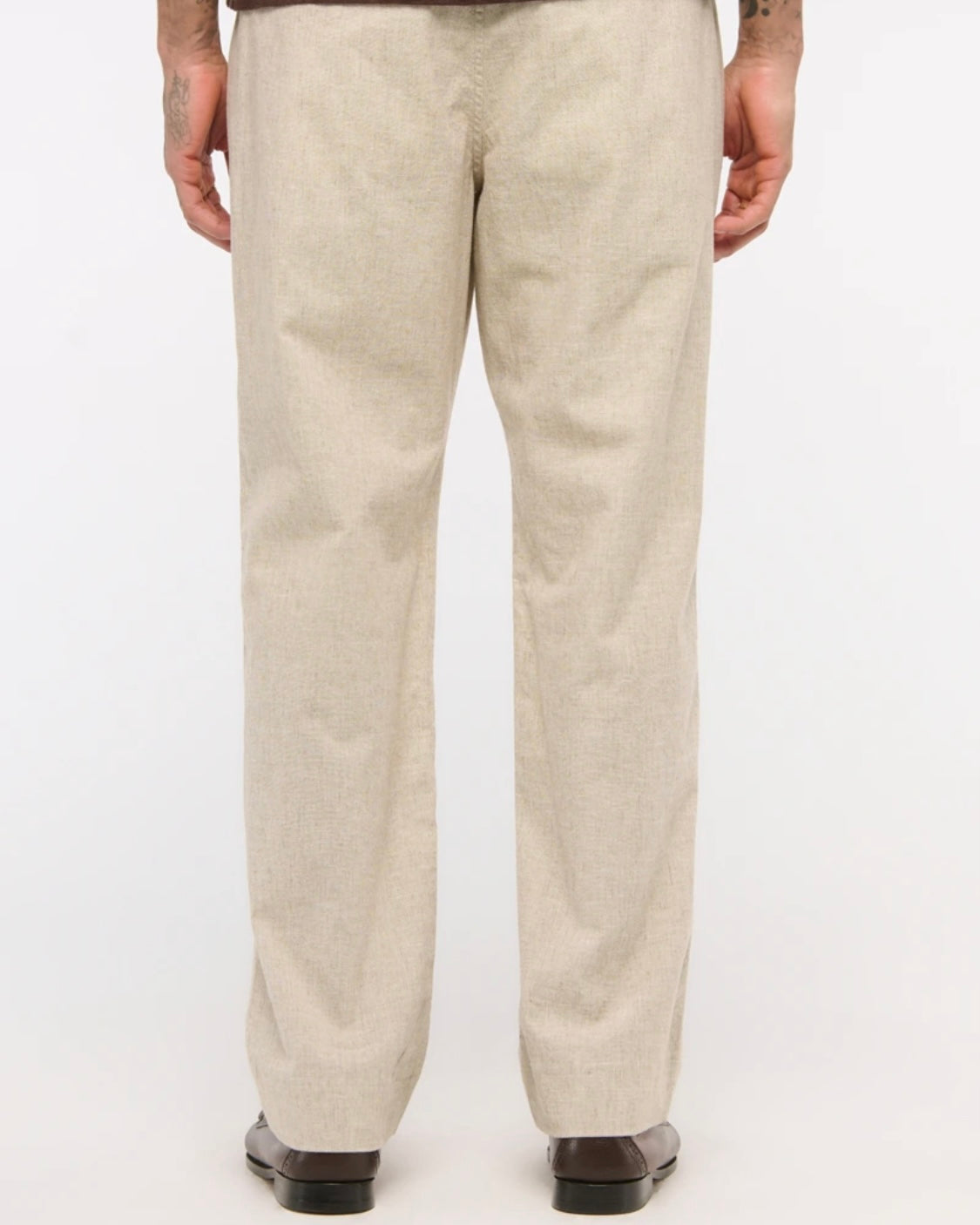 Pantalon ample à enfiler en lin mélangé A&F