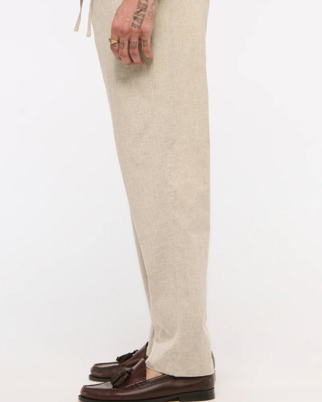 Pantalon ample à enfiler en lin mélangé A&F