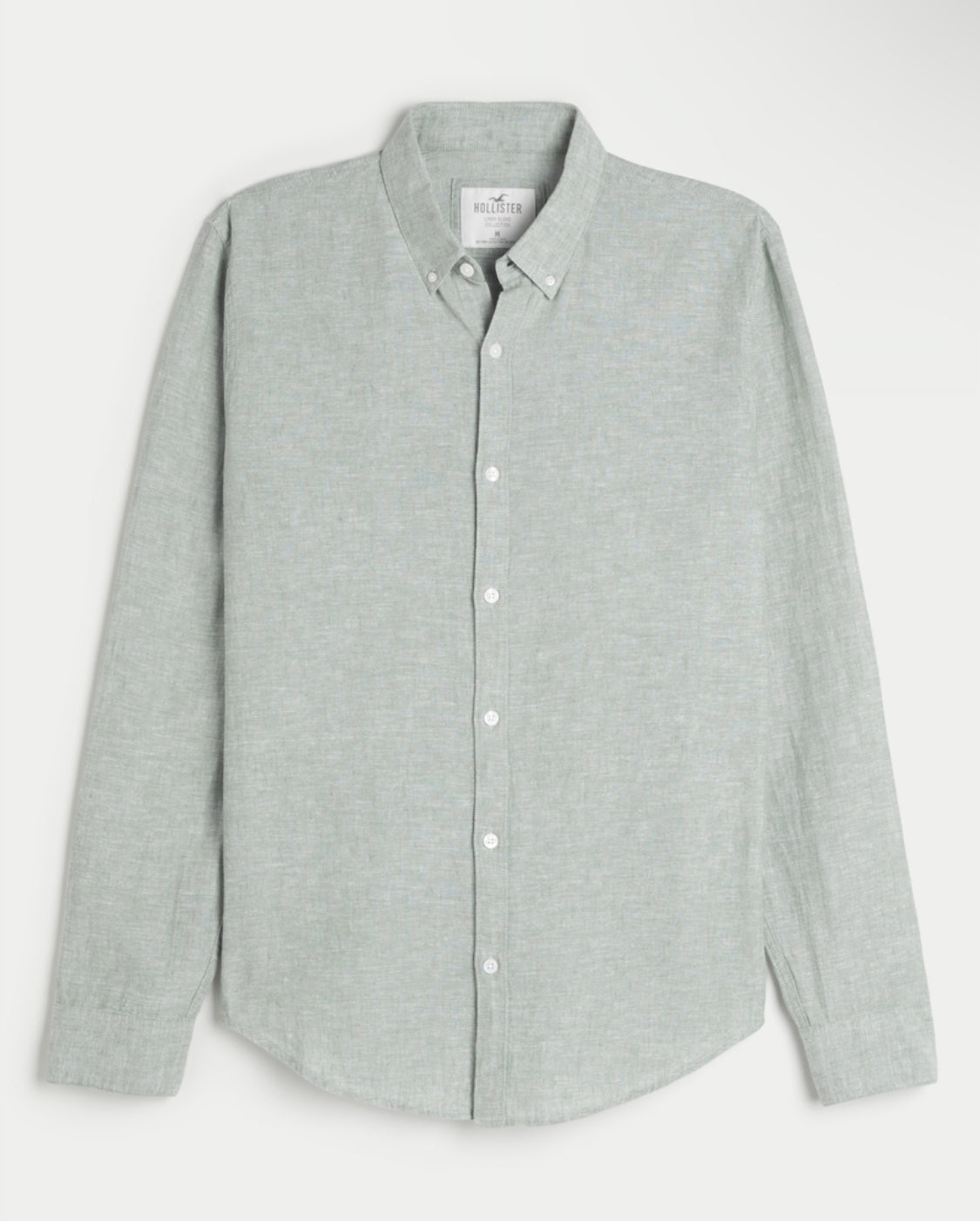 Chemise boutonnée à manches longues en lin mélangé