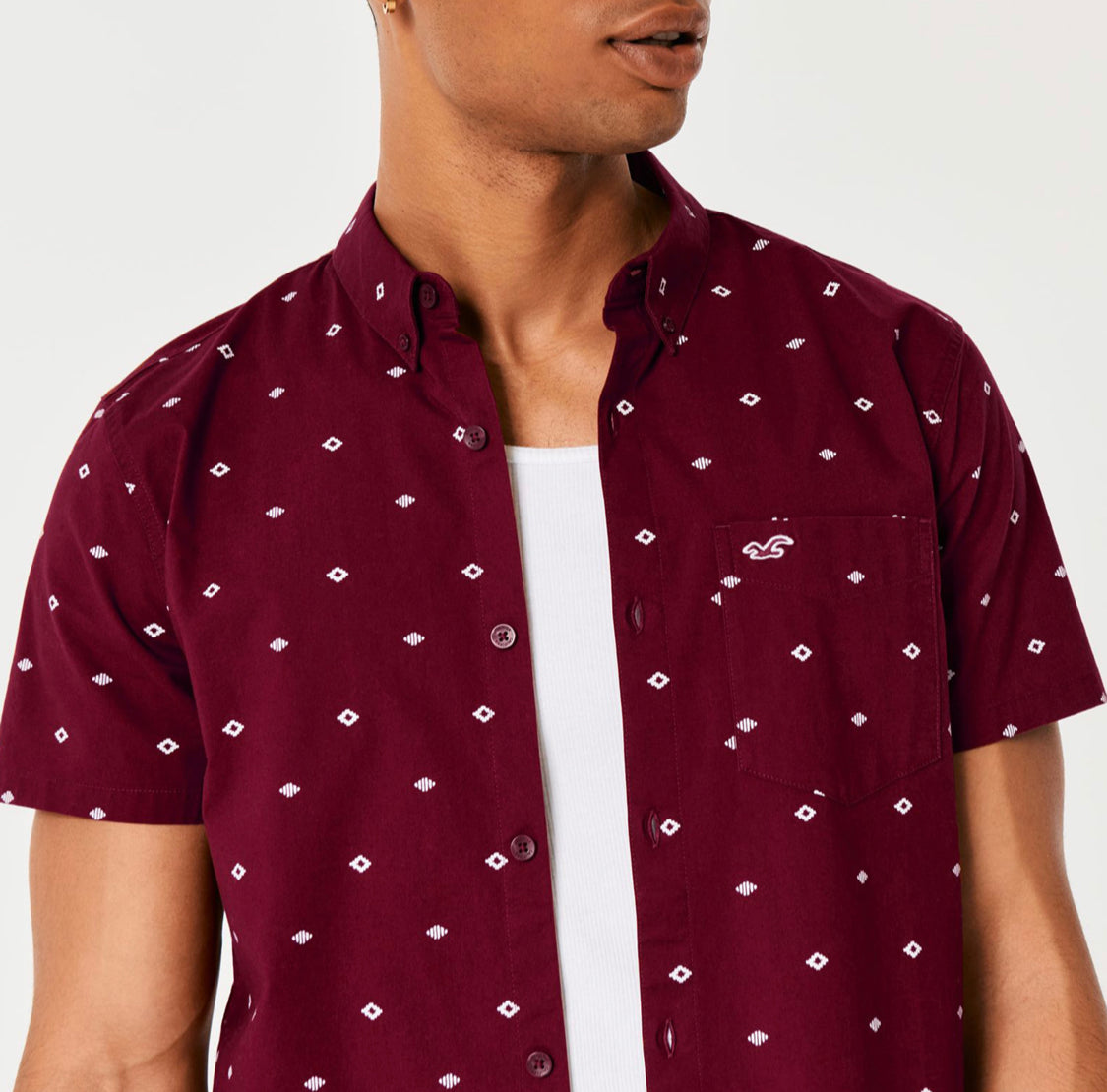 Chemise boutonnée décontractée à manches courtes