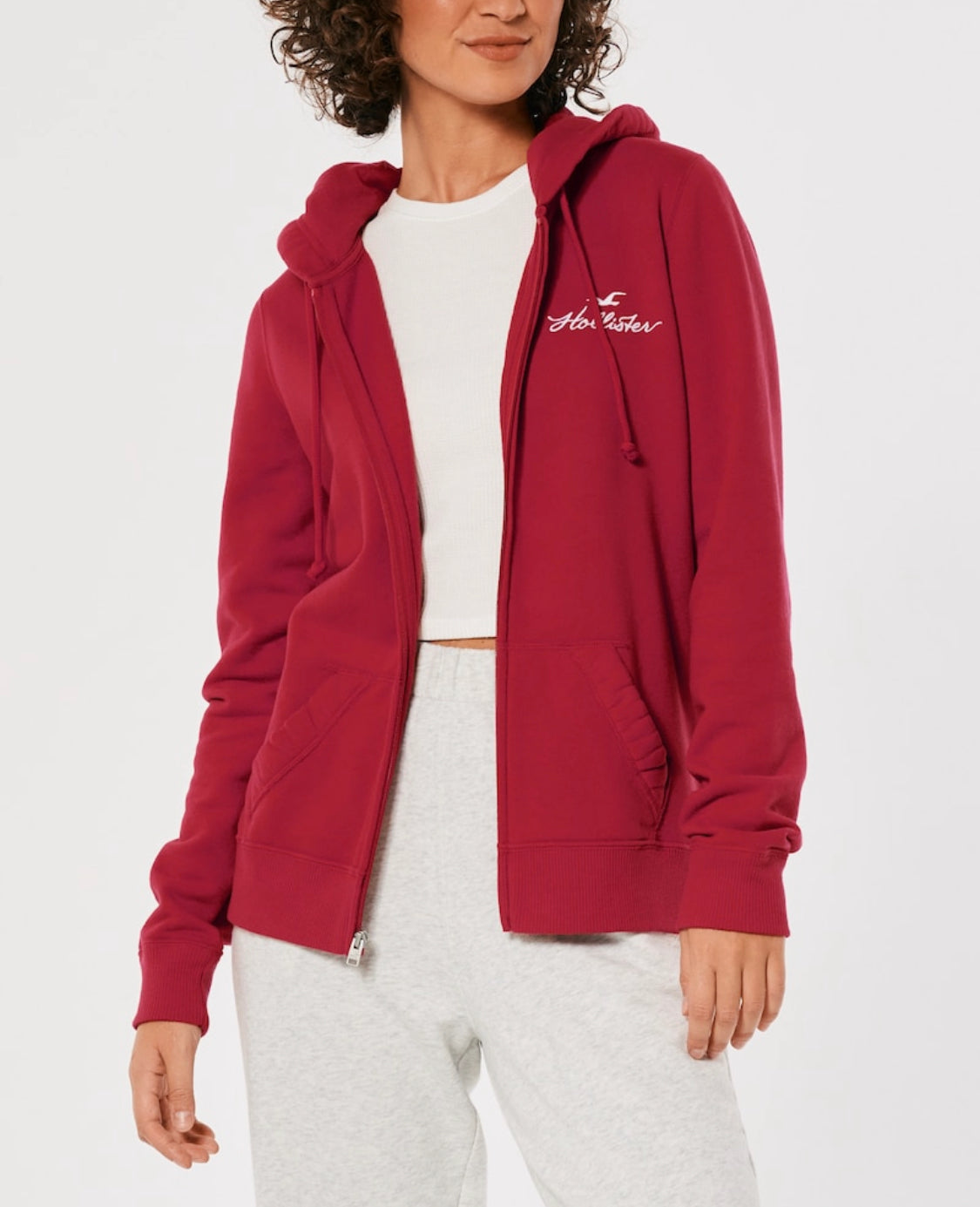 Sweat à capuche zippé à logo graphique brodé Easy