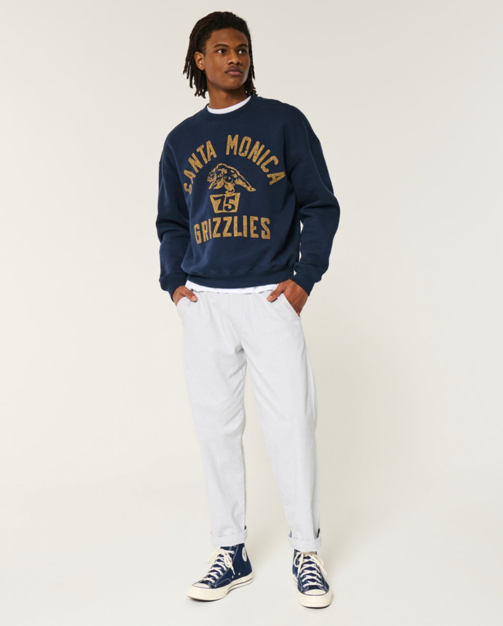 Pantalon ample à enfiler en lin mélangé