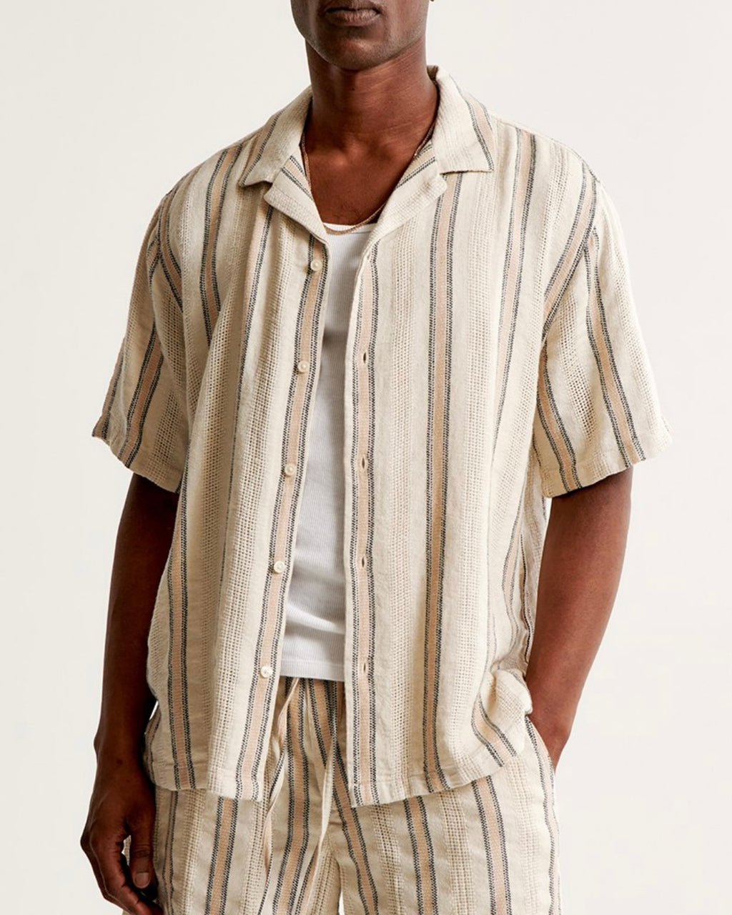 Chemise à manches courtes style crochet coupe Boxy